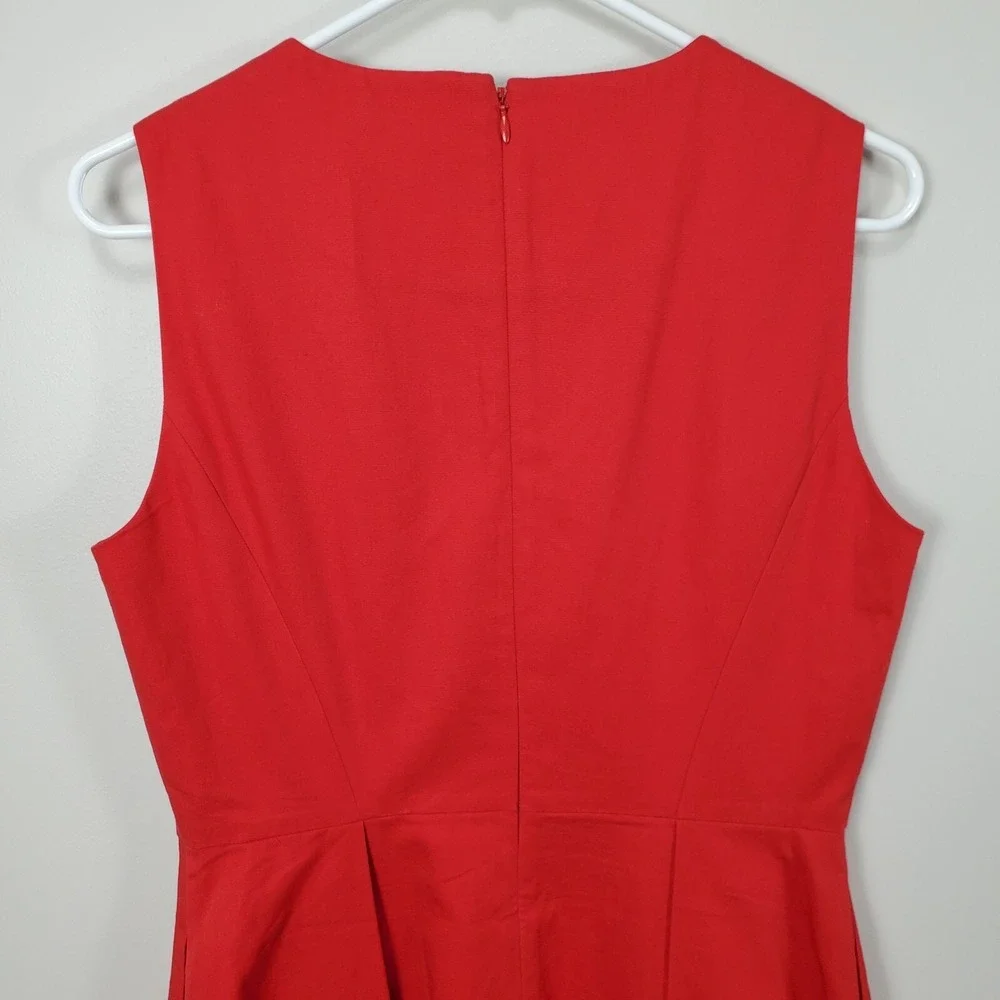 Kate Spade Saturday High Risk Red Sleeveless Pleated Fit & Flare Dress Size 8‎